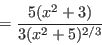 \begin{displaymath}=\frac{5(x^2+3)}{3(x^2+5)^{2/3}}\end{displaymath}