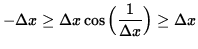 $ - \Delta x \ge \Delta x \cos \Big( \displaystyle{ 1 \over \Delta x } \Big) \ge \Delta x $