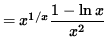 $ = x^{1/x} \displaystyle{ 1- \ln x \over x^2 } $