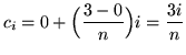 $ c_{i} = 0 + \Big( \displaystyle{ 3-0 \over n } \Big) i = \displaystyle{ 3i \over n } $