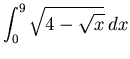 $ \displaystyle{ \int_{0}^{4} { x \sin(x^2) } \,dx } $