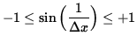 $ -1 \le \sin \Big( \displaystyle{ 1 \over \Delta x } \Big) \le +1$