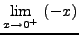 $ \displaystyle{ \lim_{x \to 0^+ } \ (-x) } $