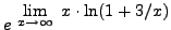 $ \displaystyle{ e^{ \ \displaystyle{ \lim_{x \to \infty } \ x \cdot \ln (1 + 3/x) } } } $