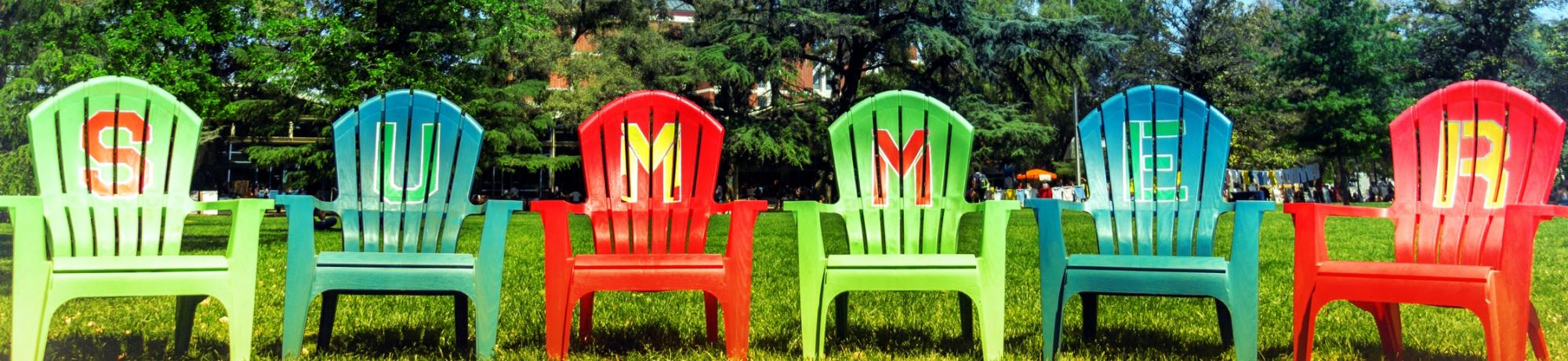 Chairs with SUMMER written across