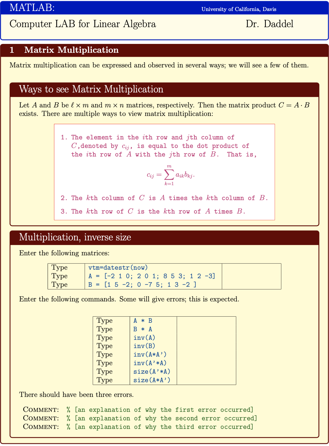 Matrix Multiplication