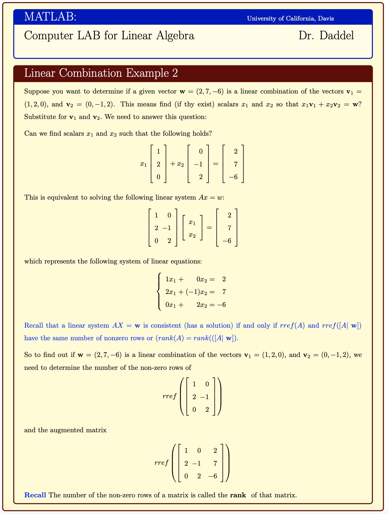 Linear Combination Part 2