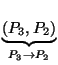 $ \underbrace{(P_3, P_2)}_{P_3 \rightarrow P_2} $