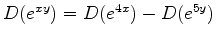 $ D( e^{xy} ) = D ( e^{4x} ) - D ( e^{5y} ) $