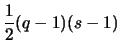 $\displaystyle \frac{1}{2}(q-1)(s-1)$