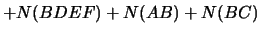 $\displaystyle + N(BDEF) + N(AB) + N(BC)$