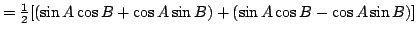 $=\frac{1}{2}[(\sin A\cos B+\cos A\sin B)+(\sin A\cos B-\cos A\sin B)]$