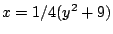 $x=1/4(y^2+9)$