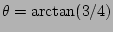 $\theta=\arctan(3/4)$