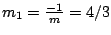 $m_1=\frac{-1}{m}=4/3$