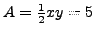 $A=\frac{1}{2}xy=5$