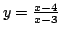 $y=\frac{x-4}{x-3}$