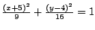 $\frac{(x+5)^2}{9}+\frac{(y-4)^2}{16}=1$